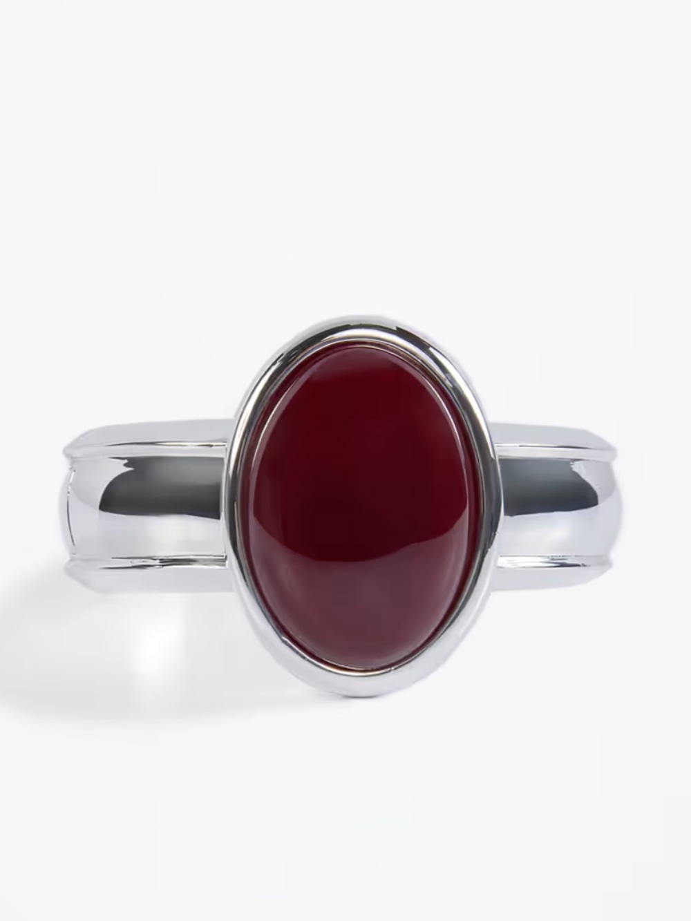 Same stone cuff silver/oxblood